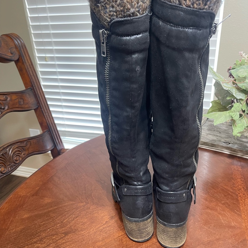 Crown Vintage Chelie Knee High
Block Heel Boots Moto vegan - Picture 6 of 11